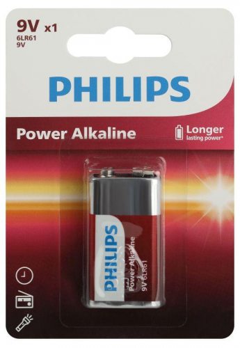 Элемент питания алкалиновый "крона" 6LR61 9В Power (блист. 1шт) Philips Б0062717 в г. Санкт-Петербург 