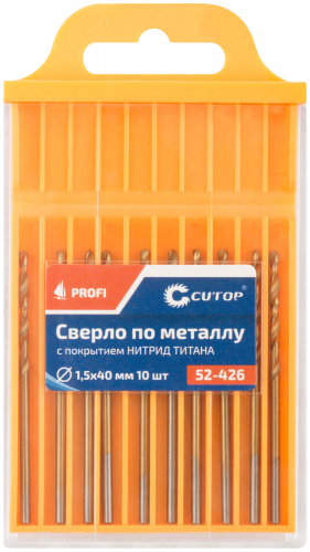 Сверло по металлу Cutop Profi с титановым покрытием, 1.5х40 мм (10 шт) в г. Санкт-Петербург  фото 3