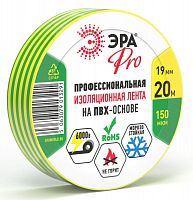 Изолента ПВХ 19ммх20м PRO150YG ПВХ 150мкм проф. желт./зел. Эра Б0057290 в г. Санкт-Петербург 