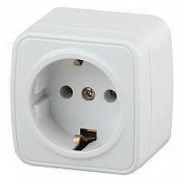 Б0036098 Розетка 1-м ОП Polo 3-202-01 16А IP20 250В 2P+E Schuko бел. Intro 