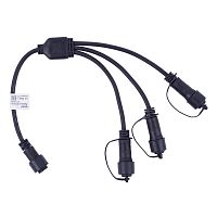 UL-00013235 Провод-разветвитель для гирлянд UCX-F90 S3/0.4M/BK серии F90PRO 0.4м 3 выхода статика/мерцание IP67 черн. Uniel 