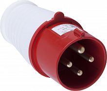 Вилка прямая для силовых кабелей STEKKER, PPG32-41-441, сечением 2,5-6 мм2, 4 PIN, нейлон/латунь 415В, 32A, IP44, красный/белый 32879 в г. Санкт-Петербург 