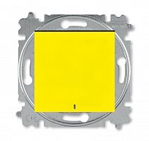 Выключатель кнопочный 1-кл. СП Levit IP20 с подсветкой желт./дым. черн. ABB 2CHH599147A6064