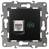 Б0027445 Розетка компьютерная + телевизионная Эра12 12-3110-05 RJ45 + TV IP20 антрацит Эра 