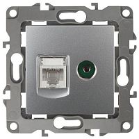 Б0027443 Розетка компьютерная + телевизионная Эра12 12-3110-03 RJ45 + TV IP20 алюм. Эра 