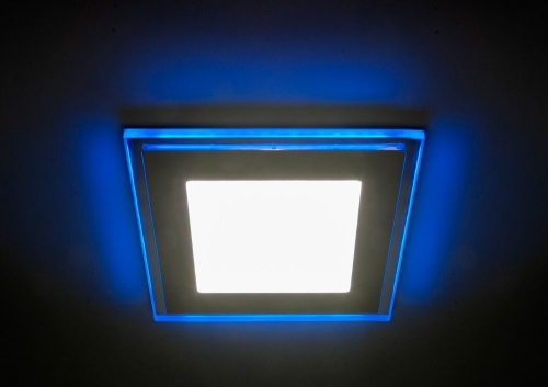 Светодиодный светильник Feron AL2661 встраиваемый 8W 4000K с синей подсветкой, белый 27862 в г. Санкт-Петербург  фото 2