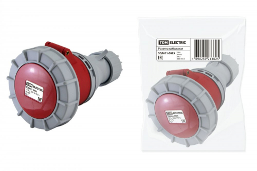 SQ0611-0025 Розетка кабельная IP67 16А 3Р+РЕ 380В TDM