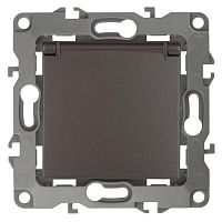 Б0019328 Розетка 1-м СП Эра12 12-2103-13 16А IP20 16AX 250В 2P+E Schuko защ. шторки с крышкой механизм бронз. Эра 