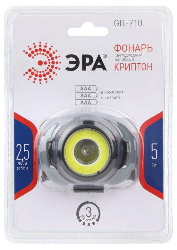 Налобный светодиодный фонарь ЭРА Пиранья от батареек 43х43х68 310 лм GB-710 Б0052752 в г. Санкт-Петербург  фото 4