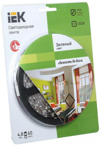 Лента светодиодная ECO LED LSR-3528G60-4.8-IP20-12V 5Вт/м (уп.5м) зел. IEK LSR1-5-060-20-1-05 в г. Санкт-Петербург 