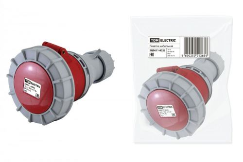 SQ0611-0026 Розетка кабельная IP67 16А 3Р+РЕ+N 380В TDM