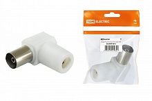 SQ1809-0016 Гнездо TV антенное угл. белое без пайки, инд. упаковка TDM