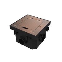 MDK20202CC Лючок MultiDesk MDK20 на 2мод. IP44 с монтажной коробкой для бетонных полов медь SE 