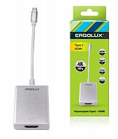 15300 Переходник HDMI-Type C ELX-VA01-Type C пластик металлик коробка Ergolux 