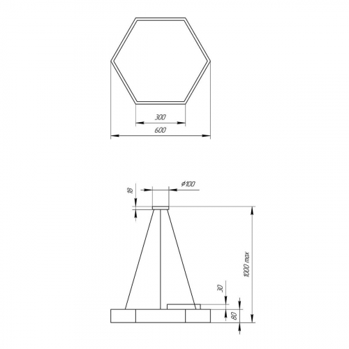 Подвесной светодиодный cветильник Geometria ЭРА Hexagon SPO-121-W-40K-038 38Вт 4000К белый Б0050550 в г. Санкт-Петербург  фото 3