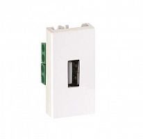 K128B-9 Плата с разъемом USB 2.0 22.5х45мм винт. зажим бел. Simon Connect 