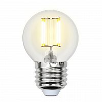 Лампа светодиодная филаментная Uniel E27 6W 3000K прозрачная LED-G45-6W/WW/E27/CL GLA01TR UL-00002203 в г. Санкт-Петербург 
