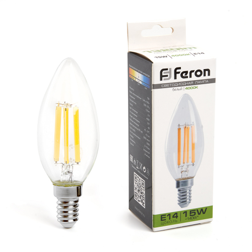 Лампа светодиодная Feron LB-717 Свеча E14 15W 230V 4000K 38258 в г. Санкт-Петербург 