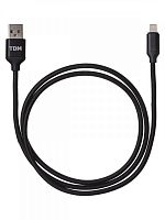 SQ1810-0309 Дата-кабель, ДК 9, USB - Lightning, 1 м, тканевая оплетка, черный, TDM