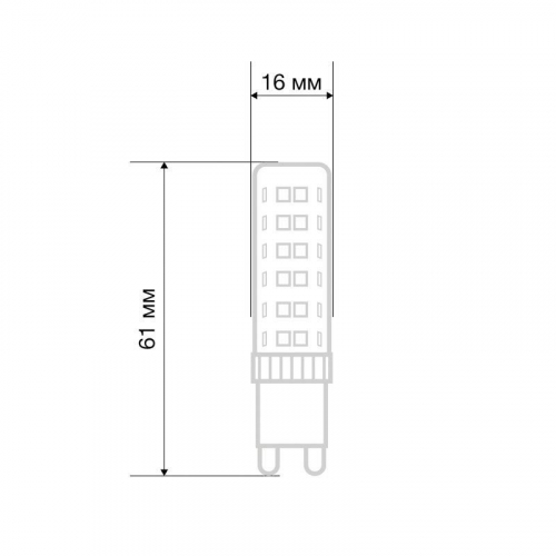 Лампа светодиодная JD-CORN 5Вт капсула 2700К тепл. бел. G9 230В (поликарбонат) Rexant 604-5015 в г. Санкт-Петербург  фото 2