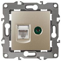 Б0027444 Розетка компьютерная + телевизионная Эра12 12-3110-04 RJ45 + TV IP20 шампань Эра 
