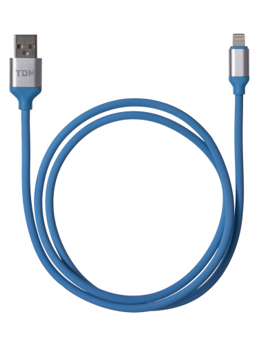 Дата-кабель, ДК 18, USB - Lightning, 1 м, силиконовая оплетка, голубой, TDM в г. Санкт-Петербург 