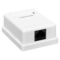 TRC-WBOX-1RJ45-5EUTP-WH Розетка настенная TERACOM кат.5E неэкранированная 1 порт RJ-45 Dual IDC бел. EKF 