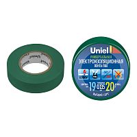 04480 Лента изоляционная 0.135х19мм 20м UIT-135P 20/19/01 GRN зел. Uniel 