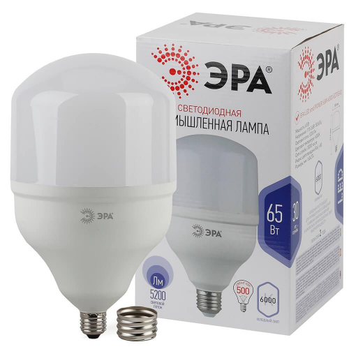 Лампа светодиодная ЭРА E40 65W 6500K матовая LED POWER T160-65W-6500-E27/E40 Б0027924 в г. Санкт-Петербург  фото 2
