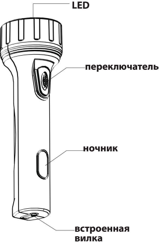 Фонарь аккумуляторный ручной 9+3LED 0,7W со встроенной вилкой для зарядки, красный, TL042 12957 в г. Санкт-Петербург  фото 5