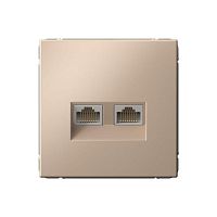 GAL001288 Розетка двойная компьютерная ArtGallery RJ45+RJ45 кат. 6A механизм песочн. SE 