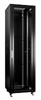 8544c Шкаф монтажный телекоммуникационный напольный SH-05C-42U60/100-BK 19дюйм для распред. и серверн. оборудования 42U 600х1000х2055мм передн. стеклян. и задн. сплошн. метал. двери ручка с замком черн. (RAL 9004) Cabeus 