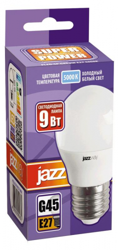 Лампа светодиодная PLED-SP 9Вт G45 шар 5000К холод. бел. E27 820лм 230В JazzWay 2859662A в г. Санкт-Петербург  фото 2