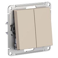 ATN001217 Выключатель 2-кл. AtlasDesign (сх. 2) 10А с самовозвратом механизм песочн. SE 