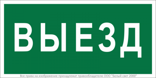 a17864 Знак безопасности BL-2010B.N02"Выезд" Белый свет 