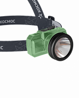 KOC516Lit Фонарь аккумуляторный налобный 2Вт LED Li-ion 14500 500мА.ч корпус ABS-пластик USB-шнур type C регулируемый эласт. ремешок КОСМОС 