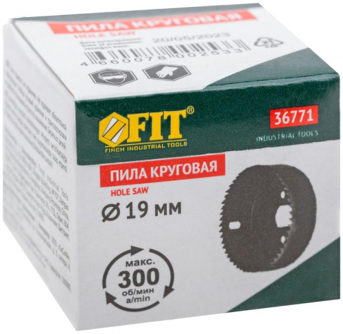 36771 Пила круговая инструментальная сталь 19мм FIT  фото 3