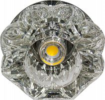 Светильник встраиваемый светодиодный Feron JD90 потолочный 10W 3000K прозрачный хром 27835 в г. Санкт-Петербург 