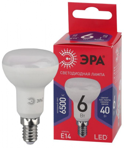 Лампа светодиодная RED LINE LED R50-6W-865-E14 R 6Вт R50 рефлектор 6500К холод.бел. E14 Эра Б0045335 в г. Санкт-Петербург 