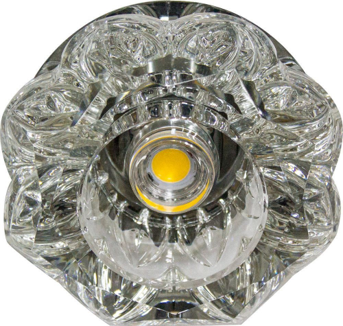 Светильник встраиваемый светодиодный Feron JD90 потолочный 10W 3000K прозрачный хром 27835 в г. Санкт-Петербург 