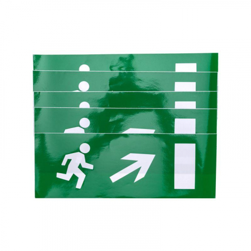 Наклейка для аварийного светильника "Направление к эвакуационному выходу направо вверх" Rexant 74-0140-1 в г. Санкт-Петербург  фото 2