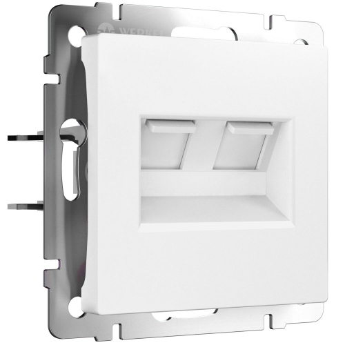 W1181161 Розетка двойная Ethernet RJ-45 (белый матовый) 