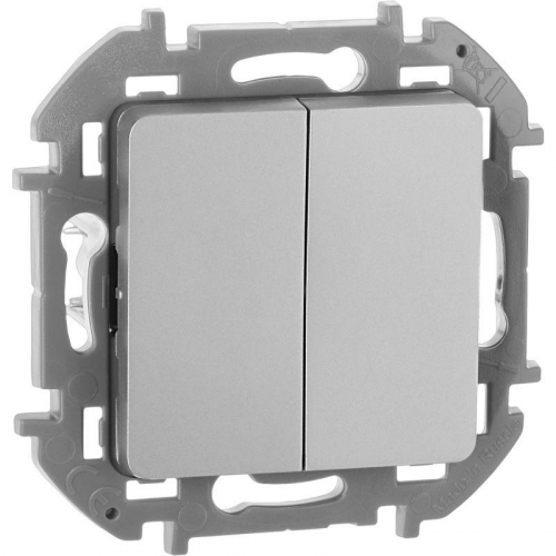 673622 Выключатель 2-кл. Inspiria 10А IP20 250В 10AX механизм алюм. IEK 