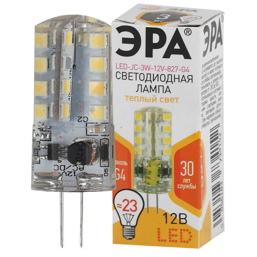 Лампа светодиодная ЭРА G4 3W 2700K прозрачная LED JC-3W-12V-827-G4 Б0033193 в г. Санкт-Петербург  фото 2