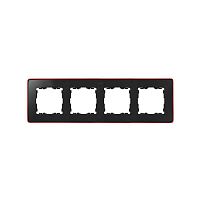 8201640-252 Рамка 4-м Simon82 Detail графит; основание красн. Simon 