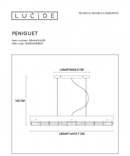 Подвесной светильник Lucide Peniguet 05444/02/33 в г. Санкт-Петербург  фото 2