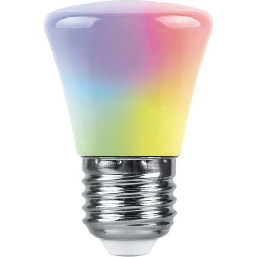 Лампа светодиодная Feron LB-372 Колокольчик матовый E27 1W RGB плавная сменая цвета 38117 в г. Санкт-Петербург  фото 2