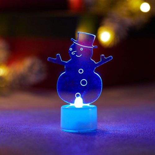 Фигура светодиодная "Снеговик в шляпе" 10см 1LED RGB 0.1Вт 4.5В IP20 на подставке элементы питания 3хAG13(LR44) (в компл.) Neon-Night 501-043 в г. Санкт-Петербург  фото 2
