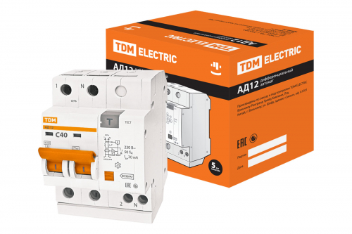 Диф.автомат АД12 2Р 40А  30мА TDM в г. Санкт-Петербург 