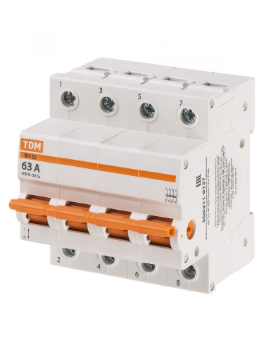 SQ0211-0137 Выключатель нагрузки (мини-рубильник) ВН-32 4P 63A Home Use TDM
